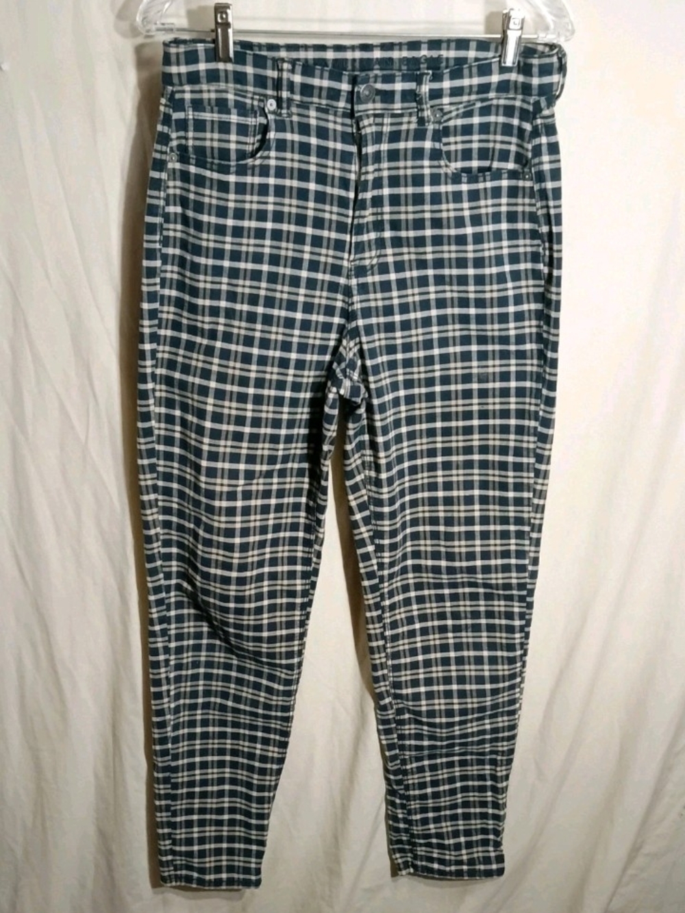 American Eagle Womens Stretch pants Size 10 long navy/biege